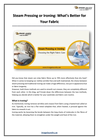Steam Pressing or Ironing Whats Better for Your Fabric