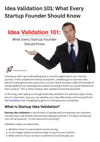 Idea Validation 101: What Every Startup Founder Should Know
