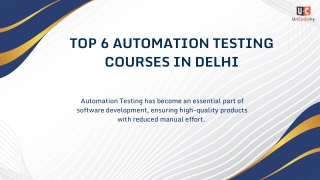 Top 6 Automation Testing Courses in Delhi