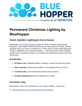 Permanent Christmas Lighting by BlueHopper | Smart, Seamless Seasonal Lighting