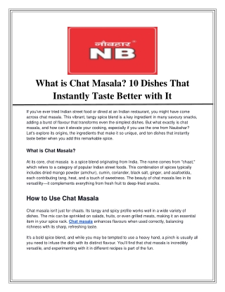 _What is Chat Masala_ 10 Dishes That Instantly Taste Better with It