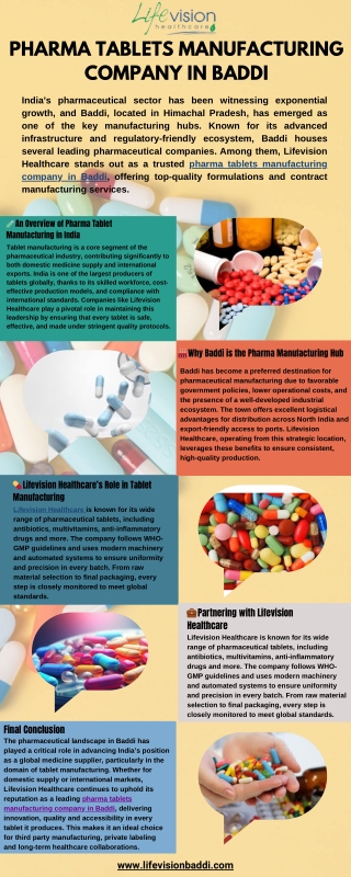 Pharma Tablets Manufacturing Company in Baddi