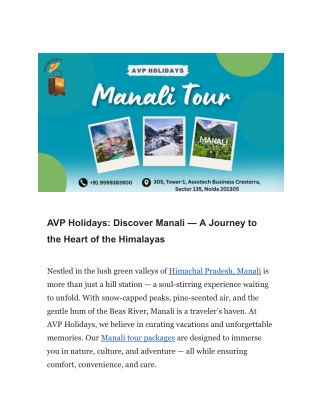 Manali Tours