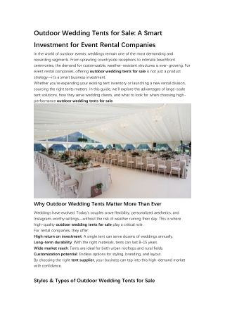 outdoor wedding tents for sale