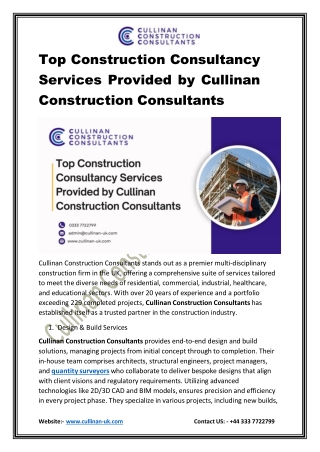 Top Construction Consultancy Services Provided by Cullinan Construction Consultants (3)