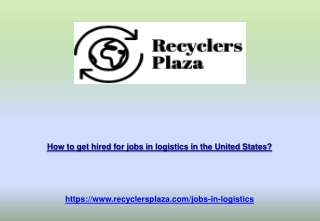 How to get hired for jobs in logistics in the United States?