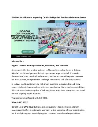 ISO 9001 Certification