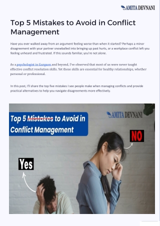 Top 5 Mistakes to Avoid in Conflict Management pdf