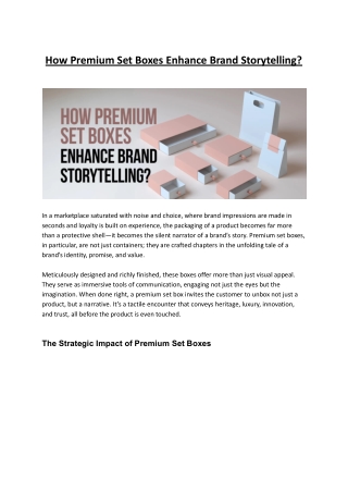 How Premium Set Boxes Enhance Brand Storytelling