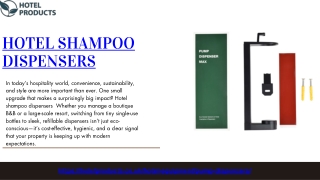 Hotel shampoo dispensers