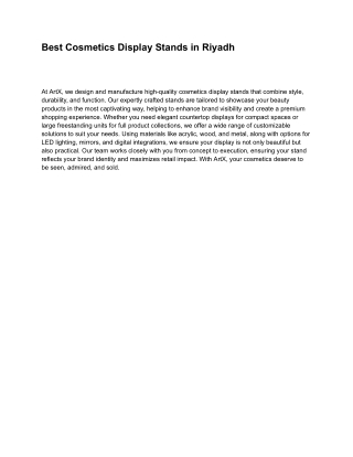 Best Cosmetics Display Stands in Riyadh