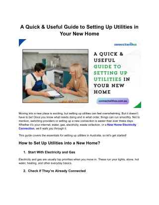 A Quick & Useful Guide to Setting Up Utilities in Your New Home