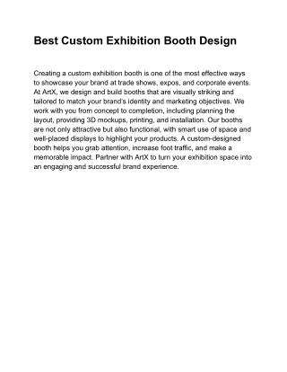 Best Custom Exhibition Booth Design