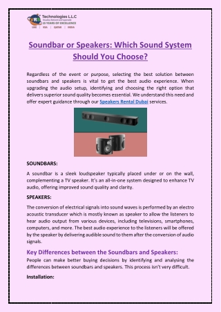 Soundbar vs. Speakers – What’s Best for You?