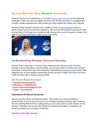 Secure Services Buy Amazon Accounts