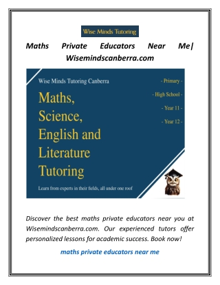 Maths Private Educators Near Me | Wisemindscanberra.com