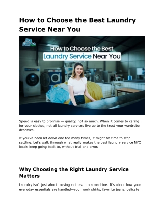 Bubblebliss- How to Choose the Best Laundry Service Near You