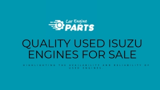 Buy Quality Used Isuzu Engines – Tested & Reliable | Car Engine Part