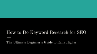Keyword research for seo