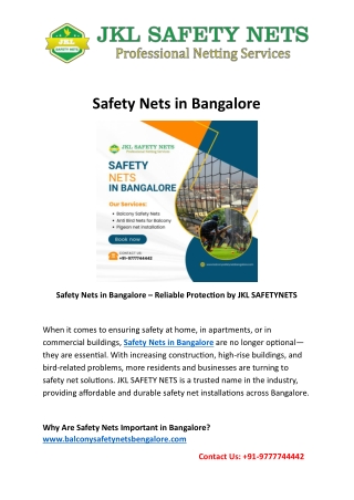 Safety Nets in Bangalore