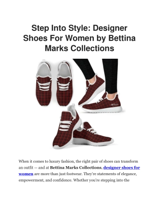 Designer Shoes for Women Elegance by Bettina Marks Collections