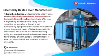 Electrically Heated Oven Manufacturer