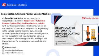 Reciprocater Automatic Powder Coating Machine
