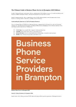The Ultimate Guide to Business Phone Service in Br