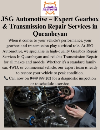 Trusted Gearbox & Transmission Repair Services in Queanbeyan