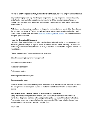 Precision and Compassion_ Why Elite is the Best Ultrasound Scanning Centre in Thrissur