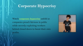 Corporate Hypocrisy