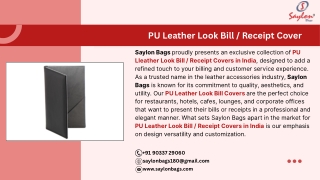 PU Leather Look Bill - Receipt Cover