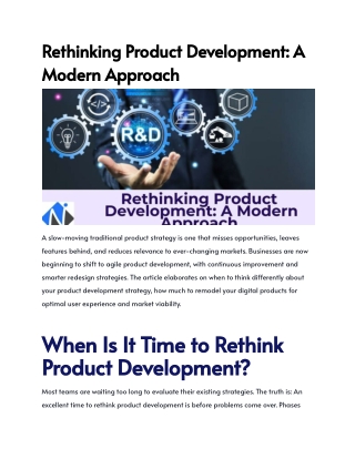 Rethinking Product Development_ A Modern Approach