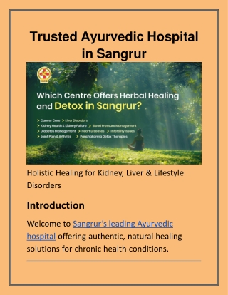 Trusted Ayurvedic Hospital in Sangrur