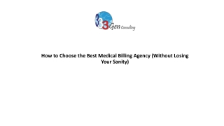 Choose the Best Medical Billing Agency 3Gen Consulting