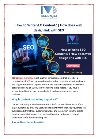 How to Write SEO Content? | How does web design link with SEO