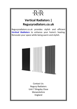 Vertical Radiators  Regucyradiators.co.uk