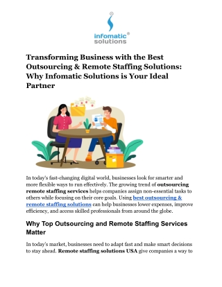 Best Outsourcing & Remote Staffing Solutions_ Why Infomatic Solutions is Your Ideal Partner