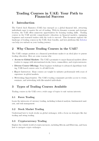 Trading Courses in UAE: Your Path to Financial Success