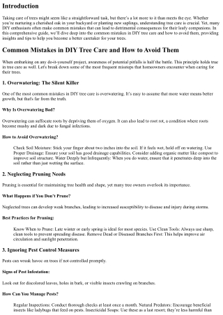 Common Mistakes in DIY Tree Care and How to Avoid Them