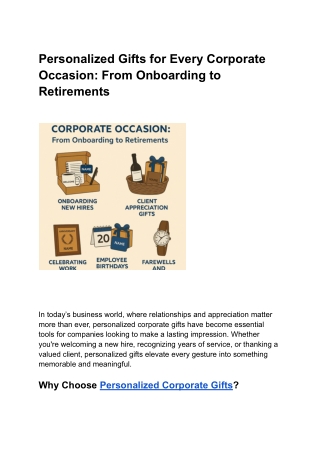 Personalized Gifts for Every Corporate Occasion_ From Onboarding to Retirements