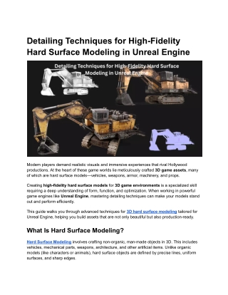 Detailing Techniques for High-Fidelity Hard Surface Models in Unreal Engine