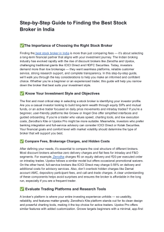 Best stock brokers in india for smart investment