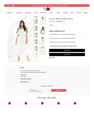 Navvi Stunning White Kaftan Dresses Effortless Grace and Sophistication
