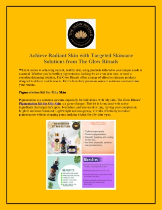 Achieve Radiant Skin with Targeted Skincare Solutions from The Glow Rituals