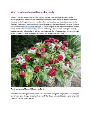 What to write on funeral flowers for family