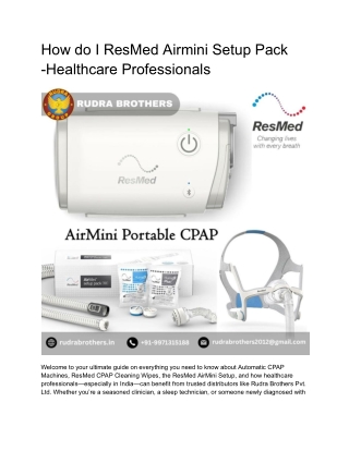 How do I ResMed Airmini Setup Pack -Healthcare Professionals