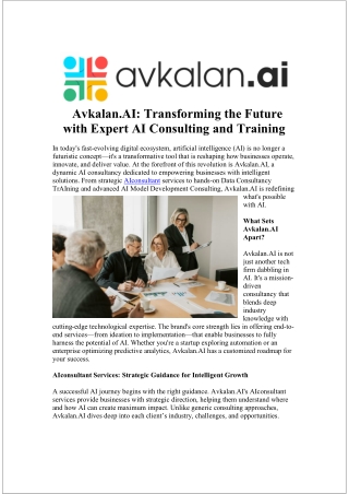 Hire Avkalan.AI for Expert AI Model Development Consulting