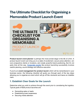 Product Launch Event Management