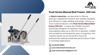 Push Series Manual Butt Fusion  200 mm
